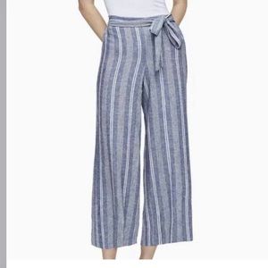 Calvin Klein Linen Chambray Stripe cropped pants